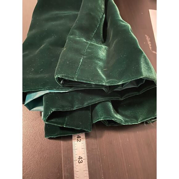 Vintage Handmade Womens Dress Medium Green Velvet Babydoll Princess Medieval - Picture 5 of 6